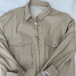 Faux Leather Shacket
